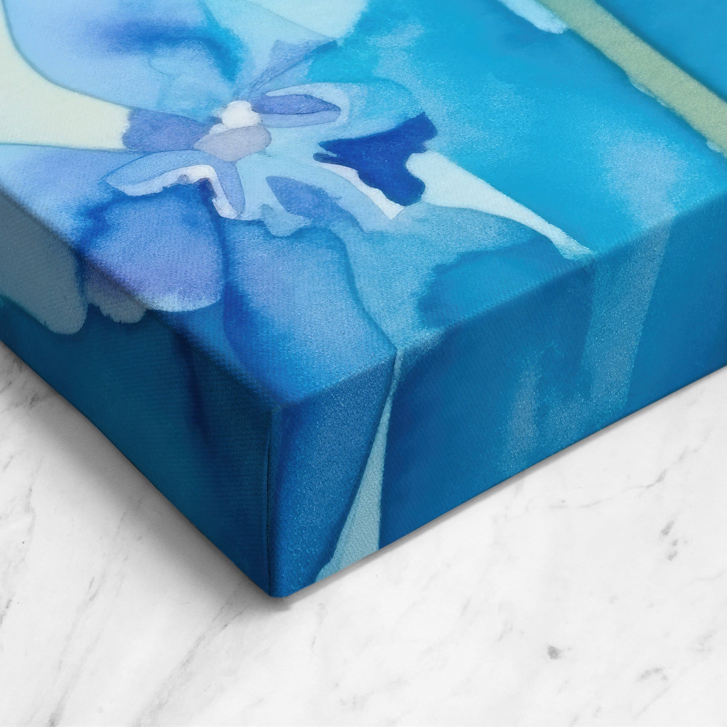 Abstract Floral Watercolor – Blue Floral Botanical Art