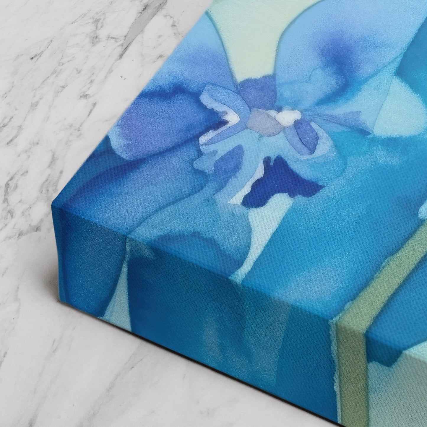 Abstract Floral Watercolor – Blue Floral Botanical Art