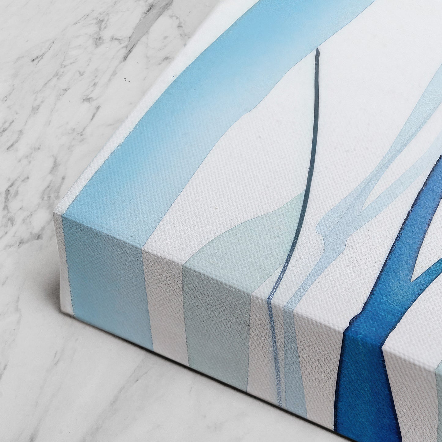 Abstract Floral Watercolor II – Blue Floral Botanical Art