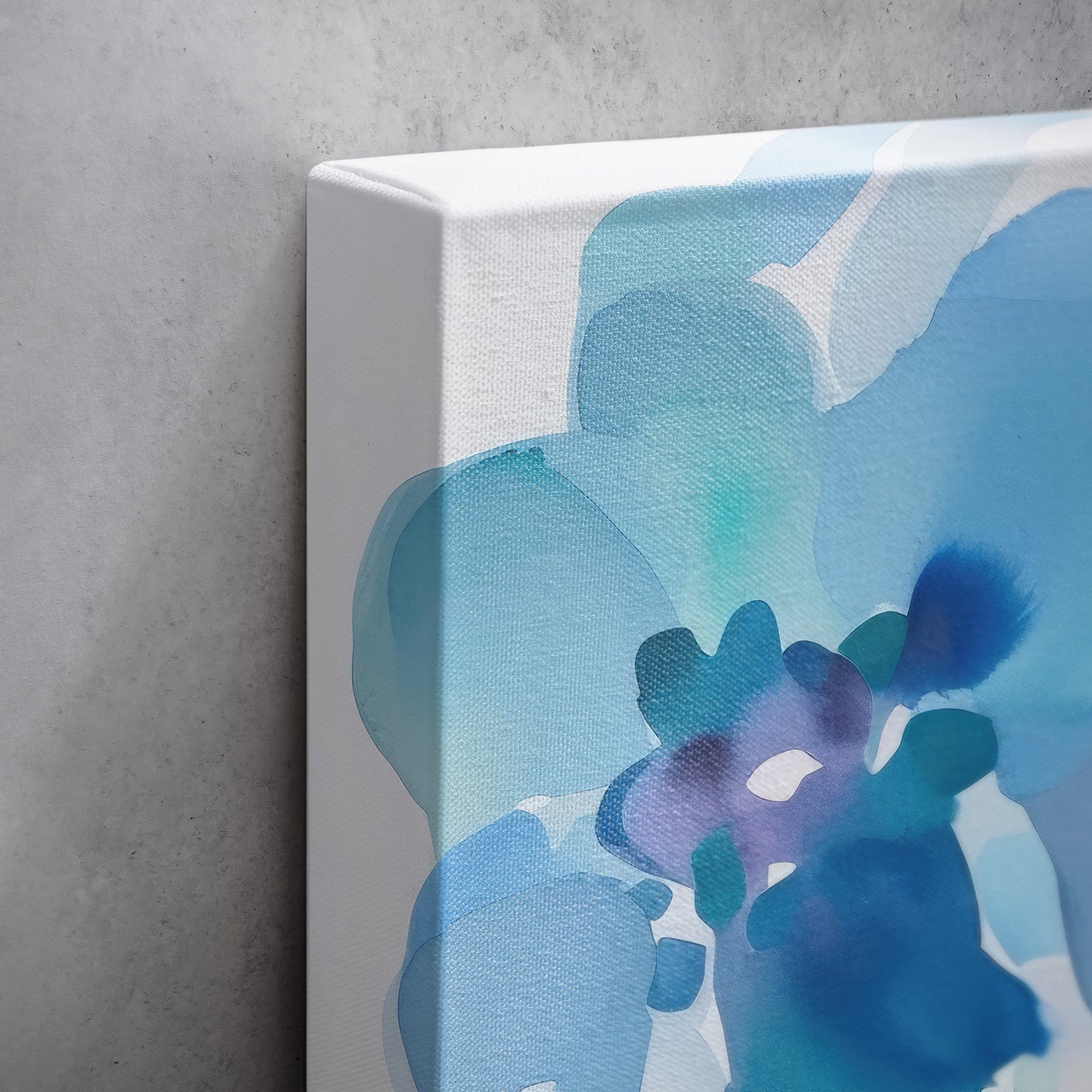 Abstract Orchid Watercolor – Blue Floral Botanical Art