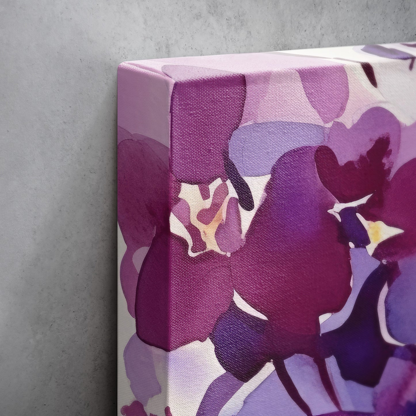 Abstract Orchid Watercolor – Purple Floral Botanical Art