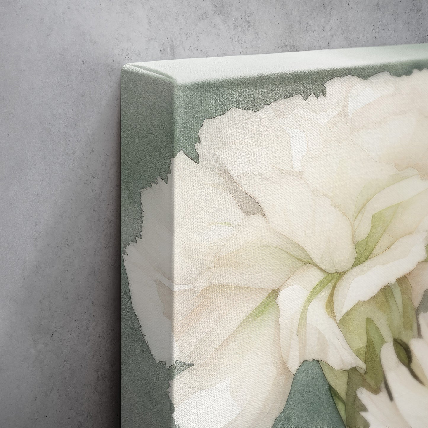 Carnation Watercolor – White Floral Botanical Art