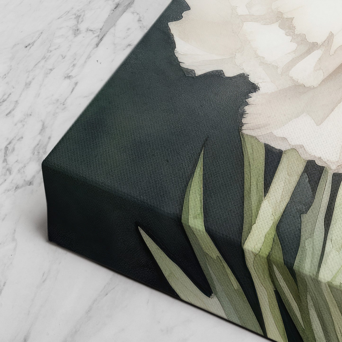 Carnation Watercolor – White Floral Botanical Art