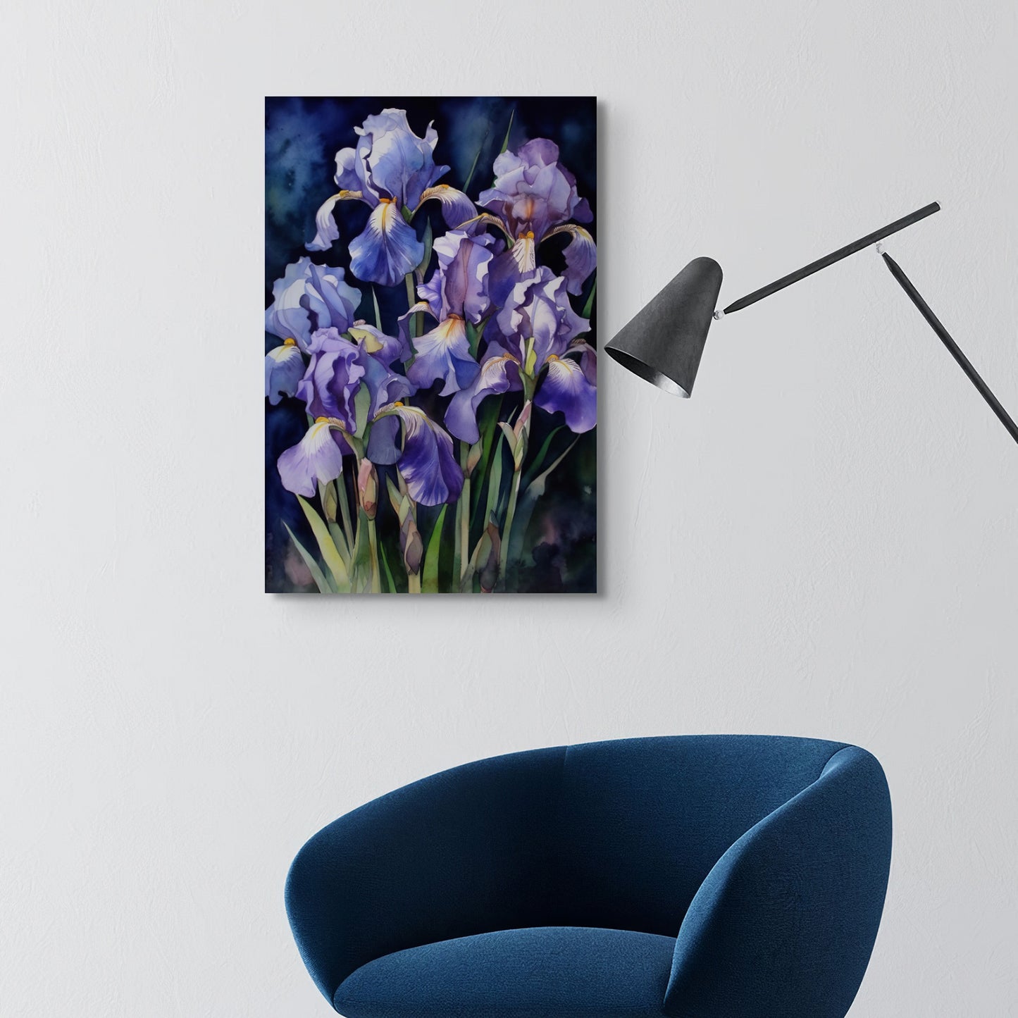 Iris Watercolor II – Violet Floral Botanical Art