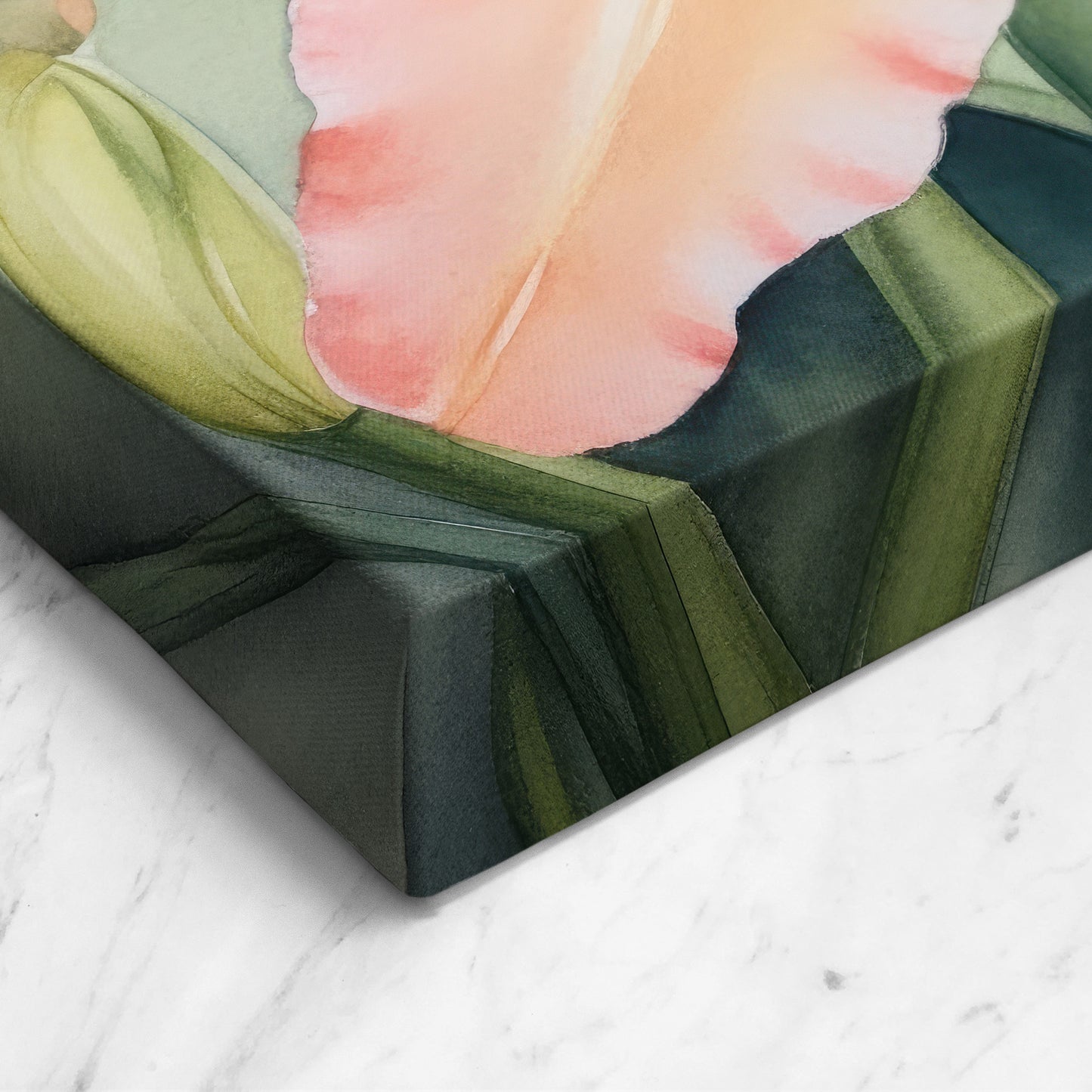 Lily Watercolor – Peach Floral Botanical Art