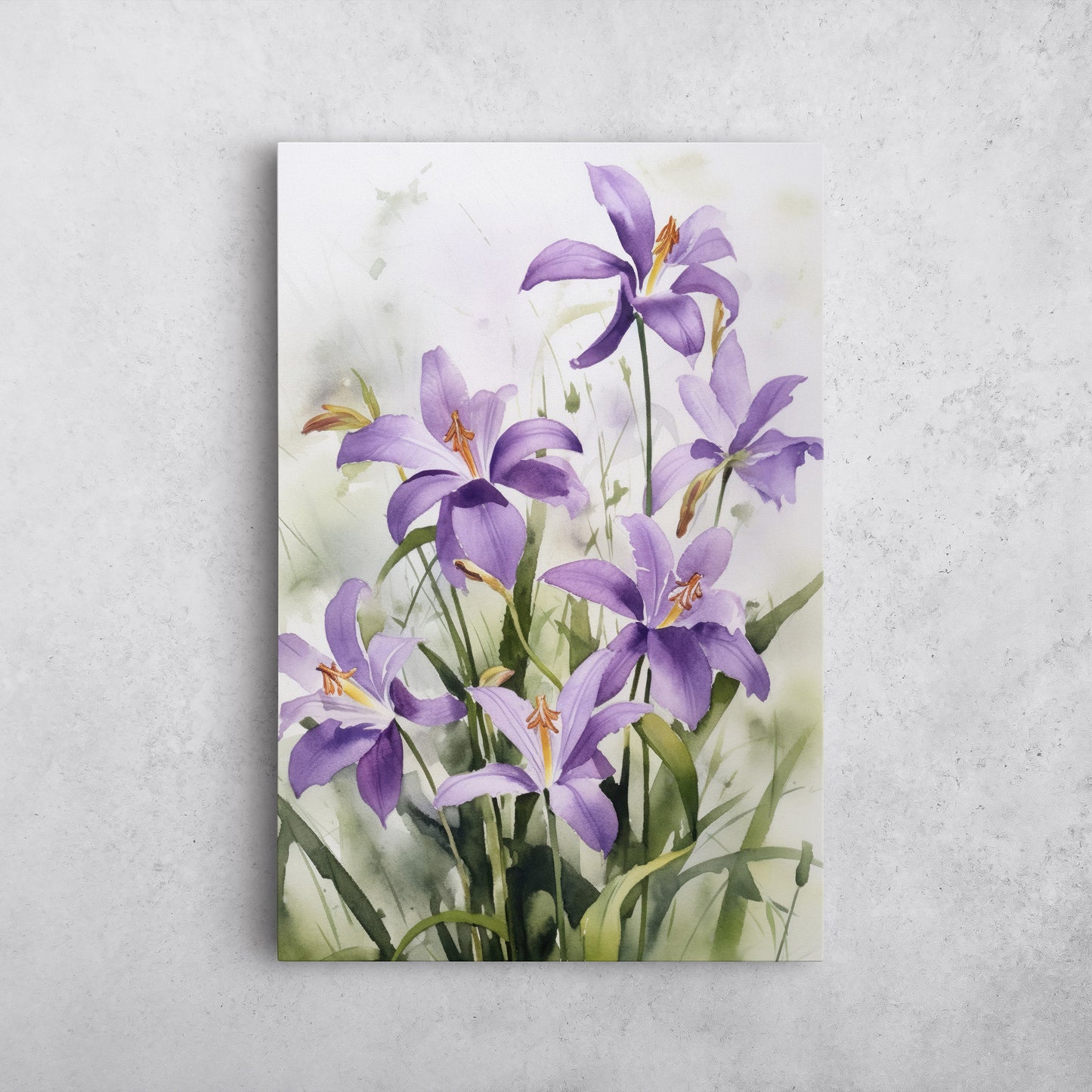Lily Watercolor – Violet Floral Botanical Art
