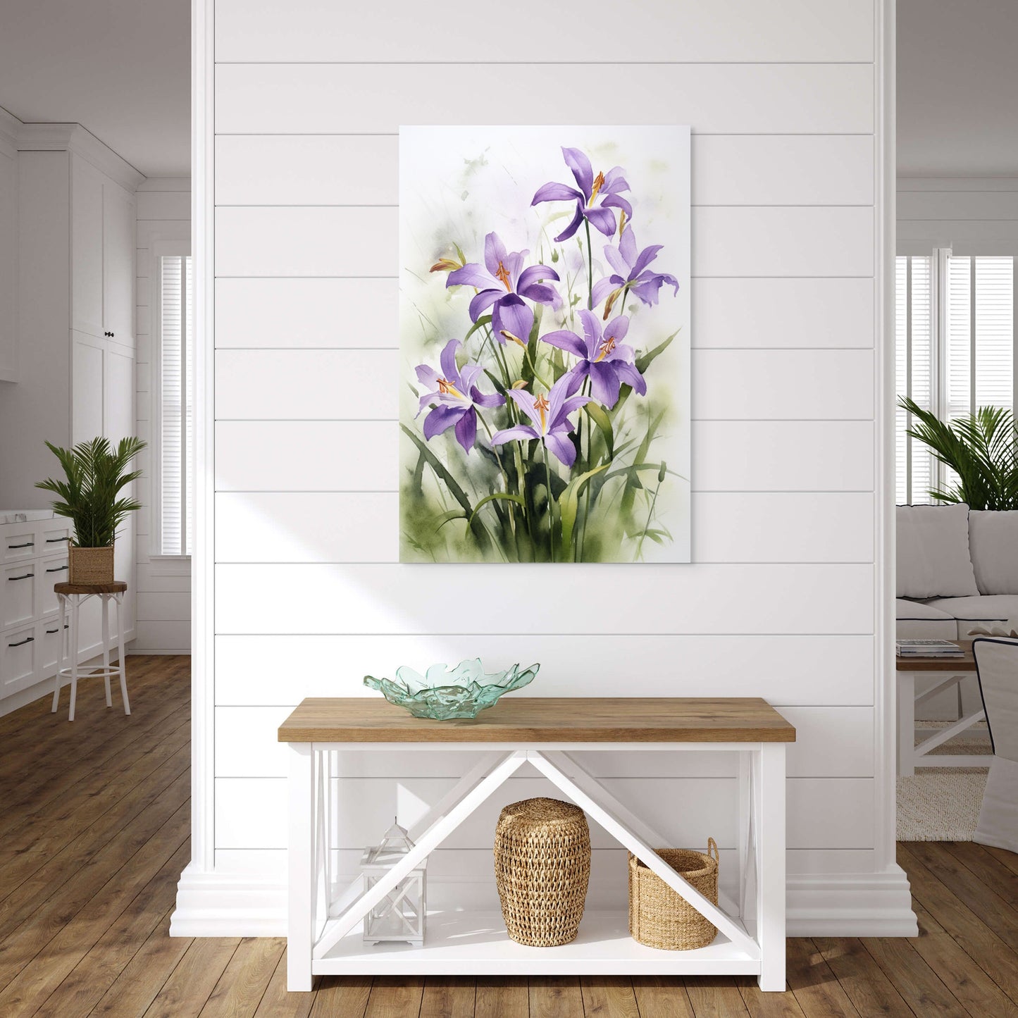 Lily Watercolor – Violet Floral Botanical Art