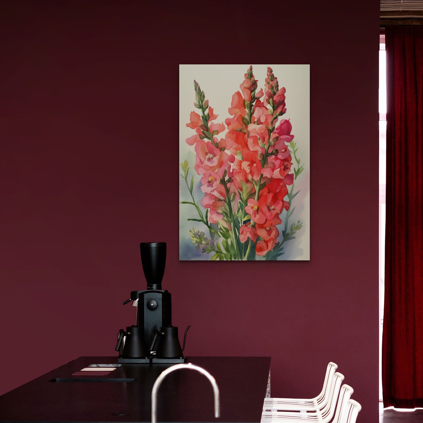 Snapdragon Watercolor – Pink Floral Botanical Art