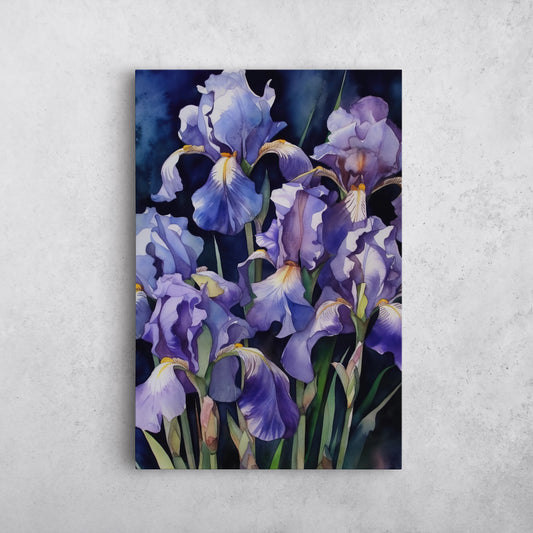 Iris Watercolor II – Violet Floral Botanical Art
