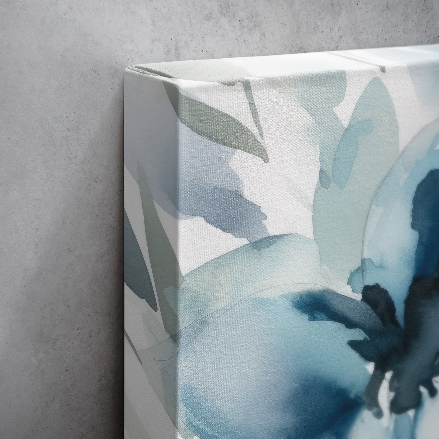 Abstract Lily Watercolor – Blue Floral Botanical Art